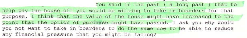 Hugh's email re "take in borders" and "option of purchase".